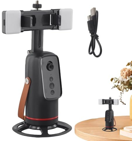 Face Tracking Tripod Rechargeable Auto Mount | Portable Phone Camera Stand for Vlogging Photography Video Recording Selfie Calls Conferencing Content Creators Streamers