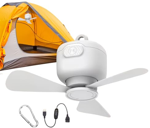 Ventilateur de plafond à piles - Souffleur à télécommande sans fil de 30 cm, ventilateur suspendu portable avec crochet | Camping RV Garage Atelier Chambre Patio Magasin Refroidissement Circulation