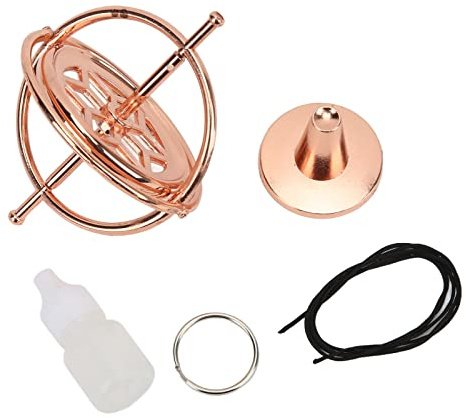 KaisudiAP für Dekompressionsspielzeug, Zinklegierungsmaterial, rotgoldener Kreisel, kompakte Größe, einzigartige mechanische Struktur, Schlaufenseil