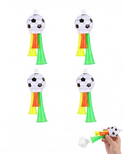 YAPKOLV Vuvuzela 4 pièces, haut-parleur et trépied compact pour encourager le football en stade. Idéal comme fanfare pour les événements sportifs, les tournois de football et le basket-ball.