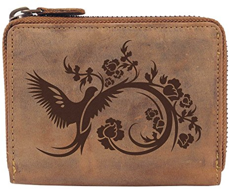 Greenburry Vintage Damen Portemonnaie Leder Braun 13x3x10cm