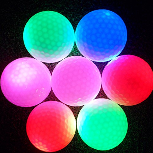 leuchtende golfbaelle,Tbest 1 Stück bälle nachts LED Light-up bälle blinkend Lange Lebensdauer Wurf Wiederverwendbare Leuchtende Nacht Elektronischer Ball für dunkle Nacht bälle praktisch SP,grün