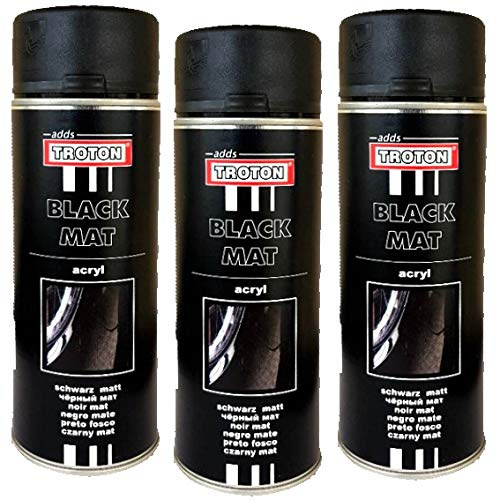 Troton 1K RAL9005 ACRYLLACK LACK SPRAY 400ml SCHWARZ MATT ACRYL AUTOFARBE FARBE AUTOLACK SPRÜHLACK SPRÜHDOSE (3)