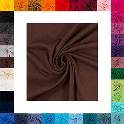 generisch Jersey Vanessa von Swafing- Meterware- 0,5 m - Uni - Öko-Tex Standard 100 - Baumwolljersey passend zum Bündchen (Braun 178)