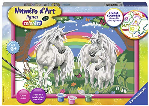 Ravensburger – Numéro d’Art Grand Format – Au Pays des Licornes – Loisir créatif – Kit de Peinture par numéros – Activité détente et créative – Dès 9 Ans – 28918 – Version française