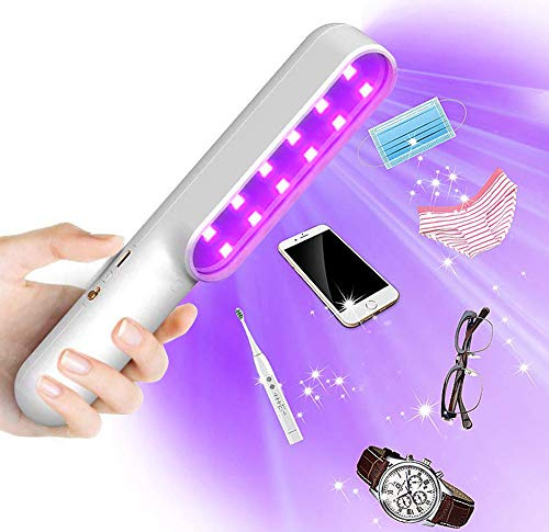 UV Desinfektion Lampe UV-C Sterilisationslampe Antibakterielle Rate 99.9% Hand UV Lampe Sterilisator USB wiederaufladbar tragbar Geeignet für Home Office Travel Hotel (PINK)