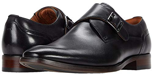 Florsheim Sorrento Plain Toe Single Monk STRP Men's Slip On, 10.5 D(M) US, Black