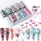 Butterfly Nail Art Foil Water Transfer Stickers 10 Rolls Nail Art Tattoo Decorations Acrylic DIY Nail Foils Transfer Decals Decorations - Butterfly Nails Accessories