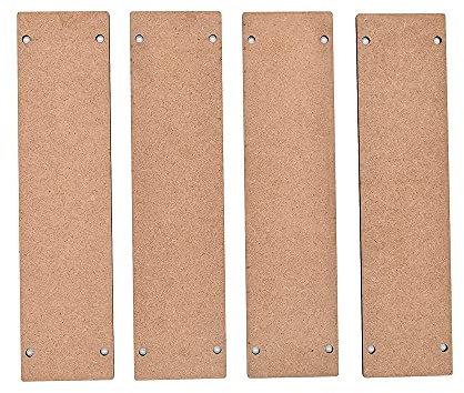 IVEI DIY Wood Sheet Craft - MDF Cutouts Hangings Rectangular - Plain MDF Blanks Cutouts - Set of 4 with 2 Holes for Painting Wooden Sheet Craft, Decoupage, Resin Art Work & Decoration