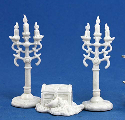 Pechetruite 1 x Treasure Pile and CANDLEABRA - Reaper Bones Miniature zum Rollenspiel Kriegsspiel - 77138