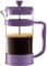 KICHLY Französische Presse Kaffeemaschine- Tragbare Cafetière mit Dreifachfilter- Hitzebeständiges Glas mit Edelstahlgehäuse- Große Karaffe- 1000ml / 1 litre / 34Oz - Pflaume