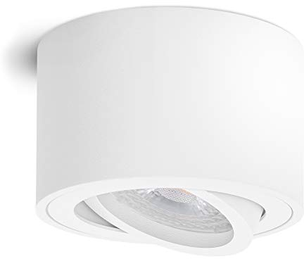 linovum SMOL LED Aufbauspot matt weiß - flach & schwenkbar - Deckenspot inkl. wechselbarem LED Modul 5W neutralweiß 230V