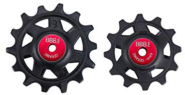 BBB Cycling Fahrradumwerfer Riemenscheibe Keramik 12-T 14-T hintere Stützräder Roller Urban Rennrad MTB Fahrrad SRAM 12-Gang RollerBoys 12T 14T Keramik BDP-17, Schwarz