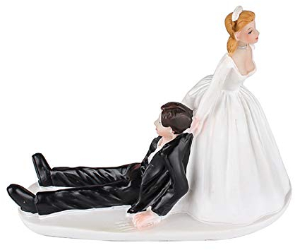 Bodhi2000 Kunstharz-Puppen der Braut und des Bräutigams, Unterhaltung für Paare von Braut und Bräutigam, Kuchenhut, Heiratsantrag, Figuren, Valentinstagsgeschenke, Hautfarbe