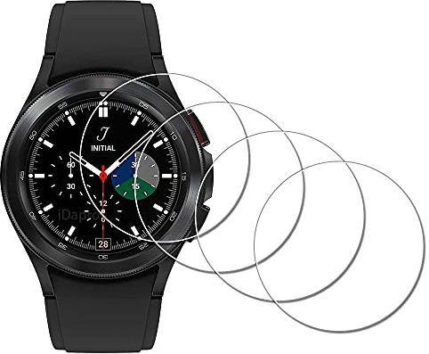 iDaPro [4Pcs Displayschutz schutzfolie für Samsung Galaxy Watch 4 Classic 42mm,Hartglas,9H Härte Glas,Kratzfest,Blasenschutz,Anti-Fingerabdruck,Einfache Installation