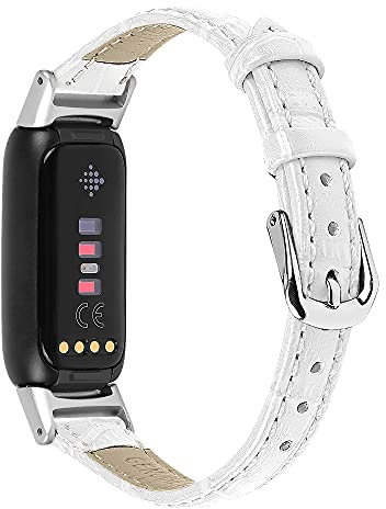 RuenTech Compatible avec les bracelets Fitbit Luxe pour homme et femme, bracelet en cuir fin et fin pour montre connectée Fitbit Luxe
