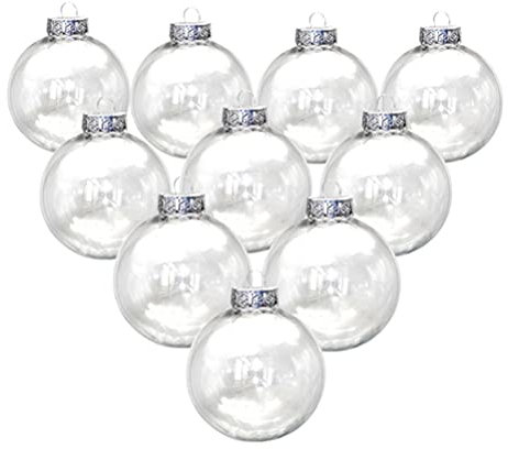 STOBOK Klar Weihnachtskugeln Befüllbare DIY Christbaumkugeln 20pcs 10cm Durchsichtige Weihnachtsbaumkugeln Basteln Kunststoffkugeln Weihnachtsdeko Baumschmuck Weihnachten Hozhzeit Party Deko