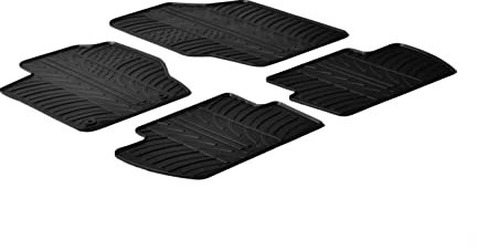 AROBA GL0114 Design Gummi Fußmatten kompatibel mit Citroen C4 BJ. 11.2004-09.2010 erhöhter Rand 4 TLG Farbe Schwarz Gummimatten Automatten passgenau