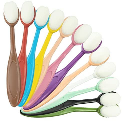 Juego de 12 Pinceles de Mezcla de Tinta Artesanal, Herramientas ovaladas, brochas de Maquillaje para Hacer Tarjetas, 11 Colores Variados