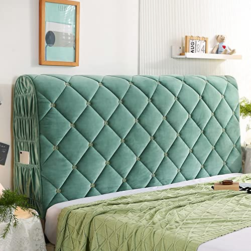 UVCMDUI Bett Kopfteil Bezug, Staubdichte Boxspringbett Kopfteil Bezug, Bettkopfteil Bezug für Schlafzimmer,Grün,200cm/78.7in