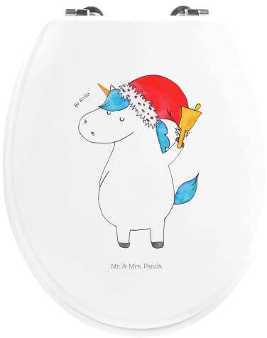 Mr. & Mrs. Panda Motiv WC Sitz Einhorn Weihnachtsmann - Geschenk, Gin, Unicorn, Toilette, Toilettendeckel, Einhorn Deko, WC-Sitz, Klobrille,
