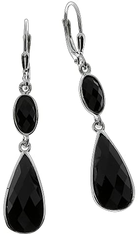 Zeeme Silber Damen Ohrringe 925/- Sterling Silber 4,9cm Glänzend Kristall Silbergrau 025230021