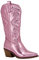 shownicer Donna Stivali da Cowboy Western Stivali Stivaletti Vintage Ricamati Tacco A Blocco vestibilità Ampia Scarpe Stivali A Rosa 38 EU