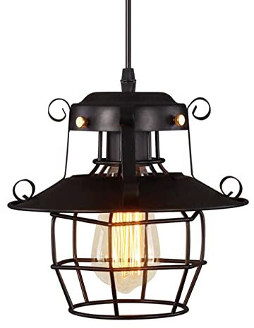 CHUNGYANG Lustre d'île de Restaurant Industriel américain Fil Suspendu Abat-Jour réglable à vis E26 Lanterne Suspendue pour Bureau de Chambre d'amis, Salon