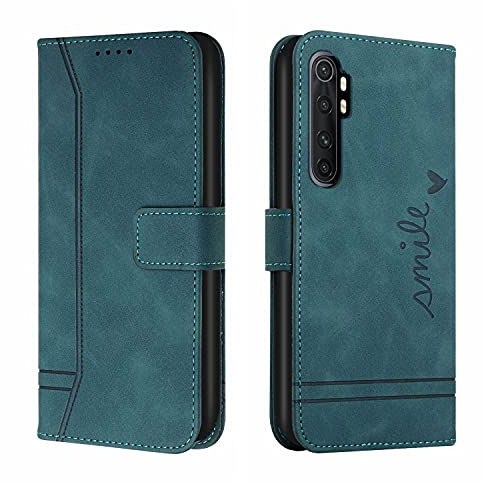 Bravoday Hülle für Xiaomi Mi Note 10 Lite 5G, PU Ledertasche Handyhülle Flip Schutzhülle Kompatibel mit Xiaomi Mi Note 10 Lite 5G, mit Kartenfäch & Kickstand, Grün