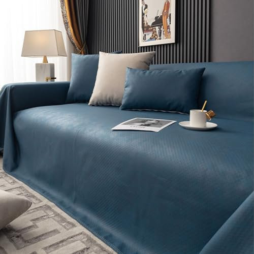 VanderHOME Sofa überzug Möbel Abdeckung für Verschütten Sofabezug Wasserabweisend Antirutsch Sofa Abdeckung Stretch Sofa Protector Sofaüberwurf Schutz vor Haustier Katze Hunde210*90cm-Blau