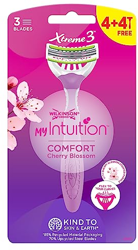 Wilkinson Sword Xtreme 3 Comfort Einwegrasierer für Damen, 3 flexible Klingen, mit feuchtigkeitsspendendem Kokosöl, 4 + 4 Stück