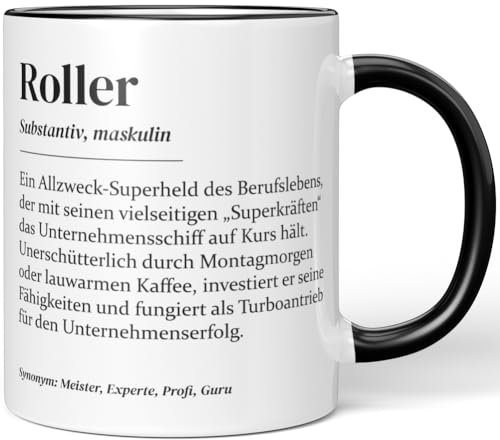 JUNIWORDS Tasse, Definition Roller, Schwarz (7231203)