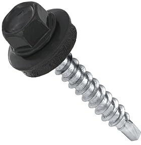 Trapezblechschrauben Bohrschrauben mit EPDM Dichtscheibe für Holzunterkonstruktionen RAL: 7016 - Anthrazitgrau (4,8 х 55 mm (100 Stück))