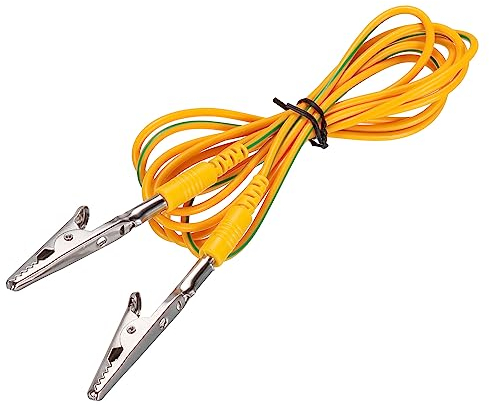 QUARKZMAN ESD Erdung Kabel Kordel mit Krokodilklemme 1.8m/71 Lang Gelb Antistatische Masse Draht Kabel Clip für Entfernen Stromleiter Elektrostatik