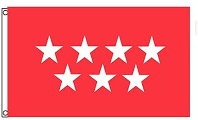 Stormflag Bandera Madrid 60x90cm Bandera Comunidad de Madrid 2x3ft poliéster 90g, 2 ojales de metal costura doble con ojal