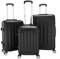 LEADZM Koffer Set 3 Teilig, Reisekoffer Set, Kofferset mit 4 Rollen und Zahlenschloss, Handgepäck, ABS Koffer Qrganizer, Teleskopgriff (Style 1, Schwarz)