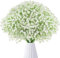 HNVNER Flores Artificiales Decoracion Ramo de Flores Paniculata para Ramos de Novia, Centros de Mesa, Arreglos Florales(Blanco)