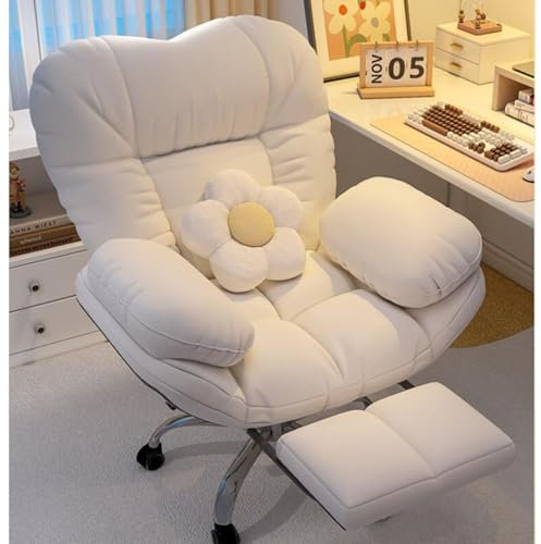 KIYIYDMM Ergonomic Office Chairs Gaming Chair Recliner Chair Lazy Sofa for Bedroom, Home Office Desk Chairs Computer Chair Study Chair Backrest Reclinable Desk Seat for Living Room