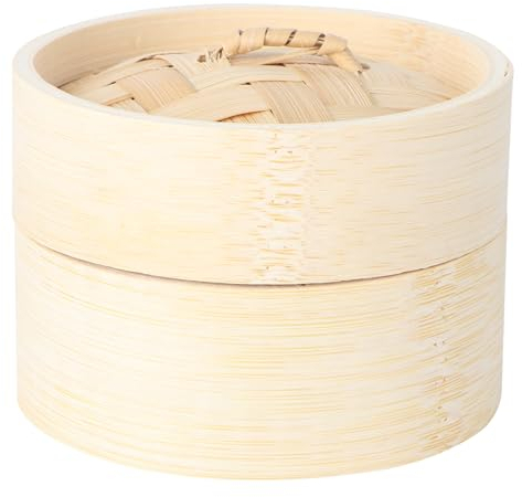 Alipis 1juego Cesta De Vaporera De Madera Redonda Para Cocinar Dim Sum Y Verduras Accesorio De Cocina Con Tapa Ajustada Para Cocina Asiática Diámetro