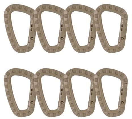 Tycoonest 8 PCS Carabiner Clip and Hook Plastic Steel Keyring Heavy Duty Carabiner D Ring Clip Backpack Hanger Outdoor Carabiners for Camping, Traveling, Hiking, Fishing