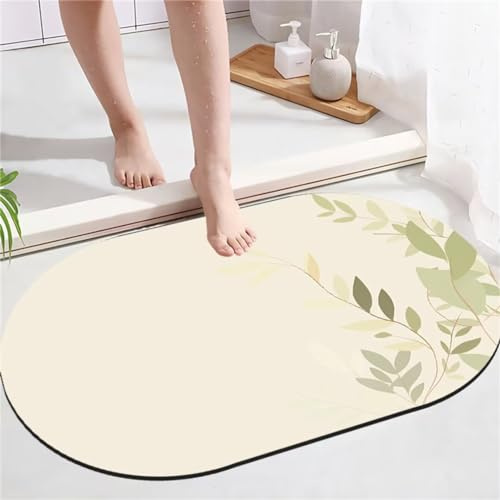 Tapis de Bain Super Absorbant Diatomite Tapis de Douche, Tapis Green Tapis Grande Taille Deco Salle de Bain Tapis Microfibre, Tapis en Pierre Salle de Bain DéCorer pour Portes, Salon, 70x120cm