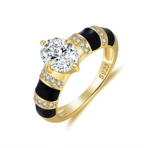 1,5 Karat Gold Moissanit Ring für Frauen D Farbe VVS1 925 Sterling Silber Oval Cut Moissanit Verlobungsringe Simulated Diamond Ring Lab Created Diamond Ring (9)
