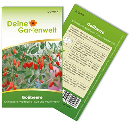 Gojibeere Chinesische Wolfsbeere Samen - Lycium barbarum - Gojibeerensamen - Obstsamen - Saatgut für 5 Pflanzen