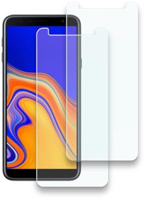 Protecteur d’écran pour Samsung Galaxy J4 Plus/Galaxy J4 + Film de protection en verre trempé HD 9H Dureté Étui Friendly Installation facile Anti rayures sans bulles (2 pièces)
