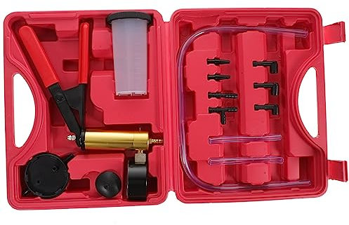 SOLUSTRE Kit di Spurgo Freni con Pompa A Vuoto Manuale Maniglia Robusta E Valvole di Rilascio per La Manutenzione Dellauto