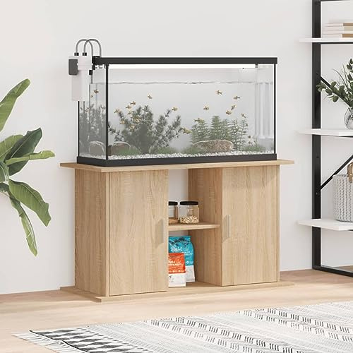 Rantry Aquariumständer Aquarien Schrank Aquarium Unterschrank, Aquarium Tisch mit Stabiler Oberplatte, Aquariumschrank für Sicheren Stand Sonoma-Eiche 101x41x58 cm Holzwerkstoff