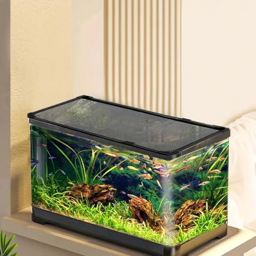 Rafeal Auto Magnetische Abdeckung für Aquarien, zum Selbermachen, Anti-Spring-Netzabdeckung, Aquarium-Deckel, verstellbare Größe, passend für Tankgröße 88,9 x 48,3 cm