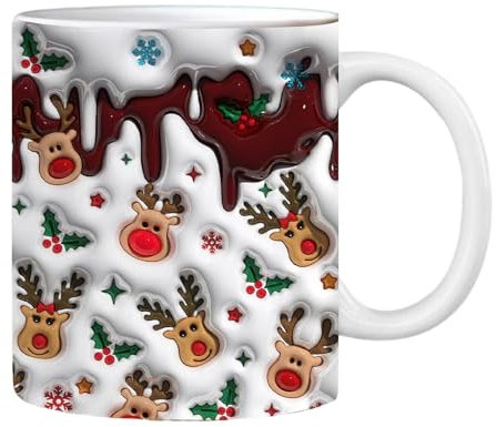 Santa's Christmas Rentier-Becher,Weihnachtscharakter-Tassen,Keramik-Feiertagskaffeetassen -Weihnachtstassen | Weihnachtstassen, Weihnachtsmanntassen für gemütliches Heißes, Schokolade, Freunde, Fami