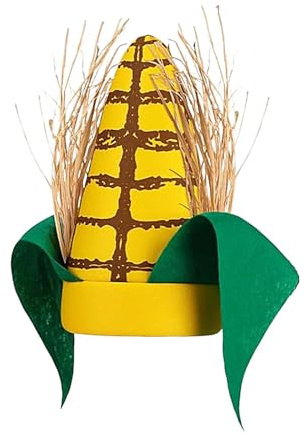 Mais Kostüm Hut,Plüsch Maiskolben Hut | Corncob Apparel Hut mit 11 Zoll lustigen grünen Blättern und braunen Hülsen | Cosplay-Zubehör, Festival-Verkäufer, Neuheit, lustiger Essenshut für Erwachsene