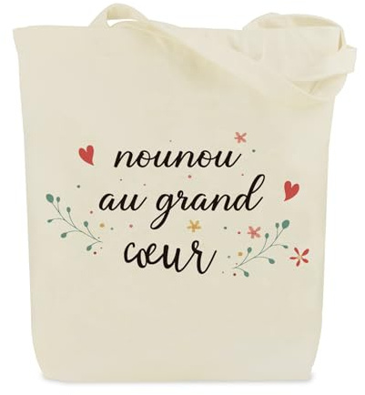 Cadeau Nounou,Cadeau Nounou Noel,Cadeau Noel Nounou,Cadeau Pour Nounou,Cadeau Nounou Fin de Contrat,Idee Cadeau Nounou Fin D'année Tote Bag,Cadeau Remerciement Cadeau Pour Une Nounou Anniversaire
